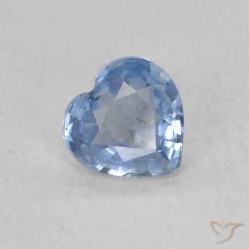 Safira Azul claro Natural 0.43ct, Coração, VVS-VS