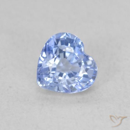 0.50ct Natural Pastel Azul Safira, Coração, VVS-VS