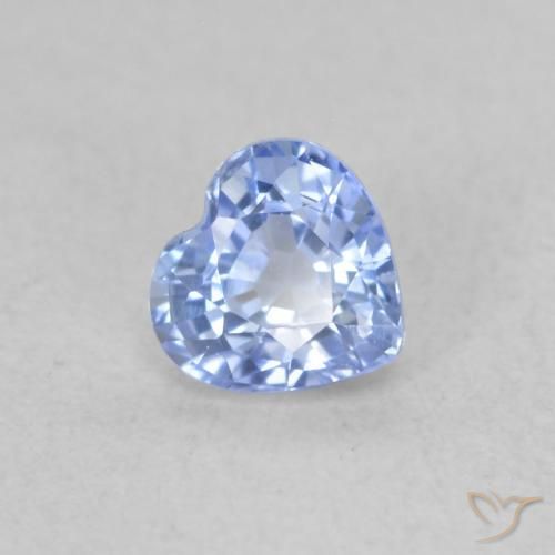Safira Pastel Azul Natural 0.50ct, Coração, VVS-VS
