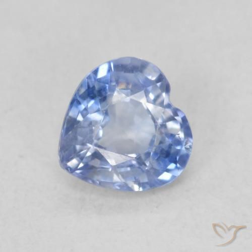 0.58ct Natural Azul claro Safira, Coração, VVS-VS