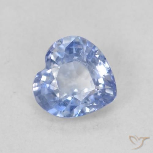 Safira Azul claro Natural 0.58ct, Coração, VVS-VS