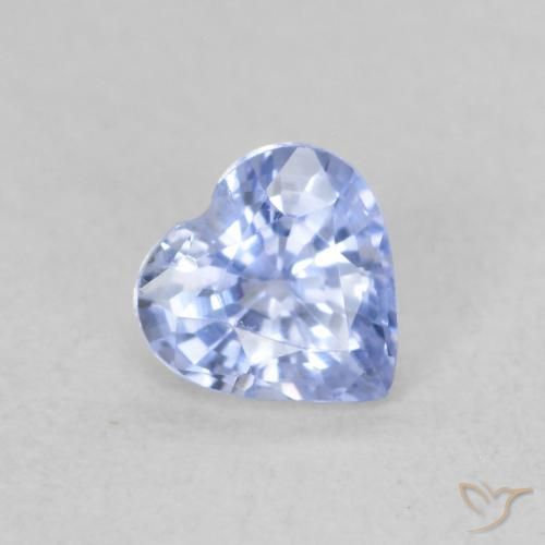 Safira Pastel Azul Natural 0.49ct, Coração, VVS-VS