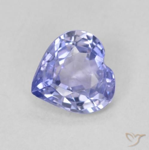 Safira Azul claro Natural 0.68ct, Coração, VS