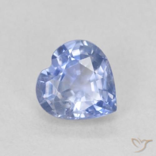0.68ct Natural Pastel Azul Safira, Coração, VS