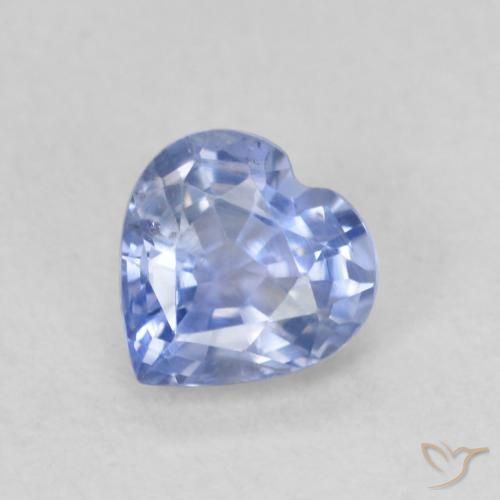 Safira Pastel Azul Natural 0.68ct, Coração, VS