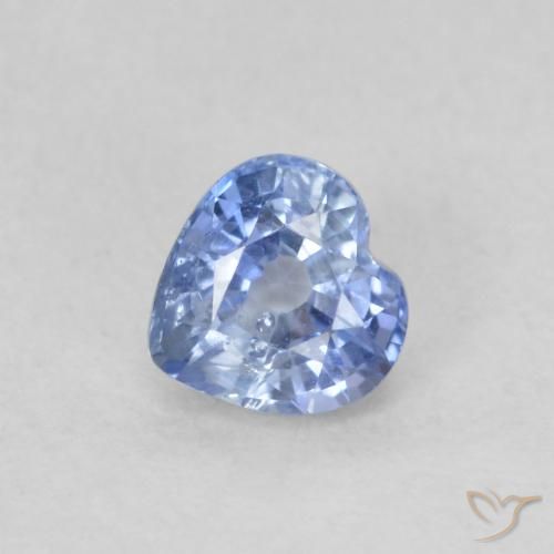 0.55ct Natural Pastel Azul Safira, Coração, VS