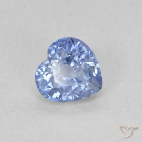 Safira Pastel Azul Natural 0.55ct, Coração, VS