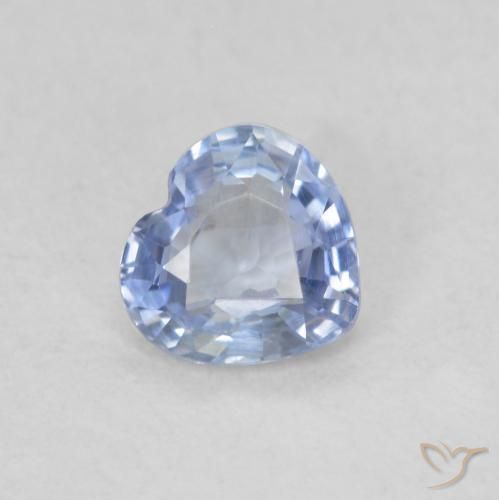 0.46ct Natural Pastel Azul Safira, Coração, VS