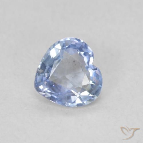 Safira Pastel Azul Natural 0.46ct, Coração, VS