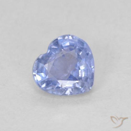 0.47ct Natural Pastel Azul Safira, Coração, VS