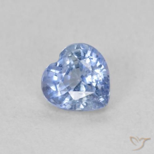 0.51ct Natural Pastel Azul Safira, Coração, VS