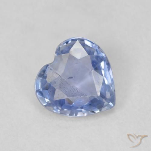 0.48ct Natural Azul púrpura claro Safira, Coração, VS