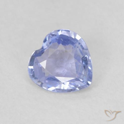 Safira Azul claro Natural 0.45ct, Coração, VS