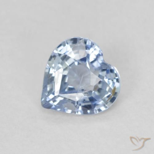 0.48ct Natural céu azul claro Safira, Coração, VS