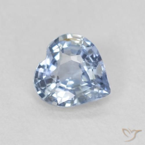 Safira céu azul claro Natural 0.48ct, Coração, VS
