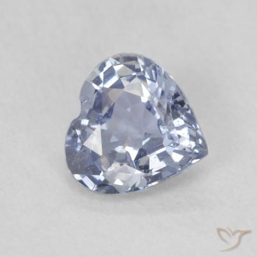 0.55ct Natural Azul Violeta Claro Safira, Coração, VS