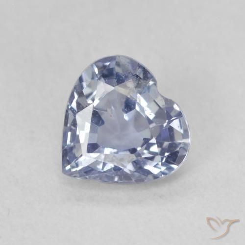 Safira Azul Violeta Claro Natural 0.55ct, Coração, VS