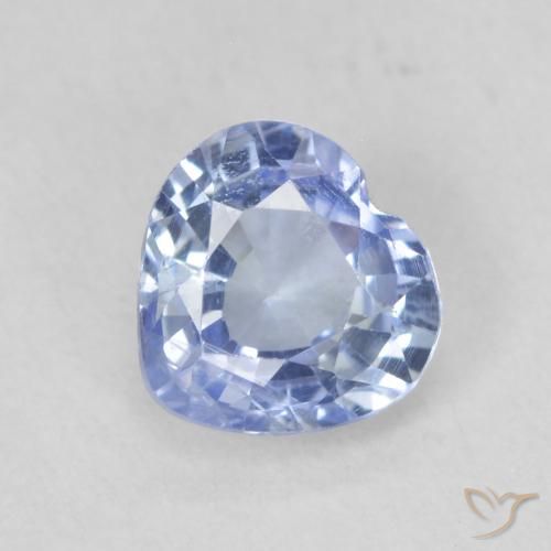 0.68ct Natural Azul Violeta Claro Safira, Coração, VS