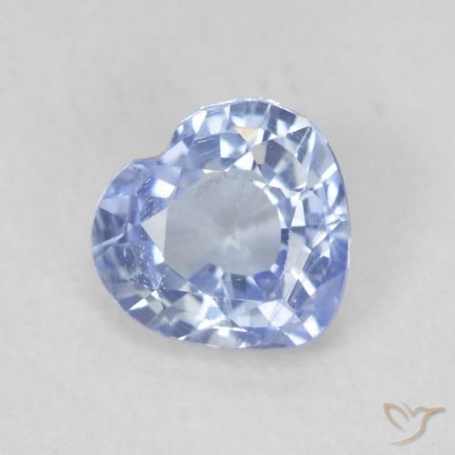 Safira Azul Violeta Claro Natural 0.68ct, Coração, VS