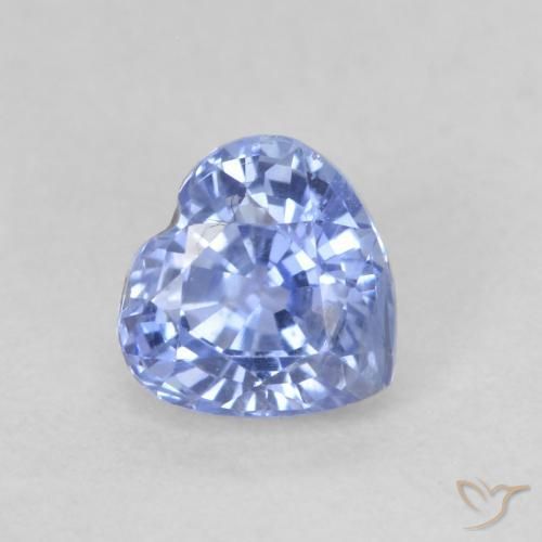 0.64ct Natural Pastel Azul Safira, Coração, VS