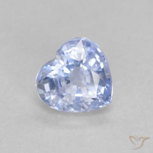 Safira Azul claro Natural 0.58ct, Coração, VS