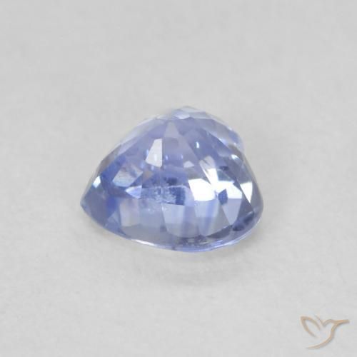Safira Azul claro Natural 0.58ct, Coração, VS