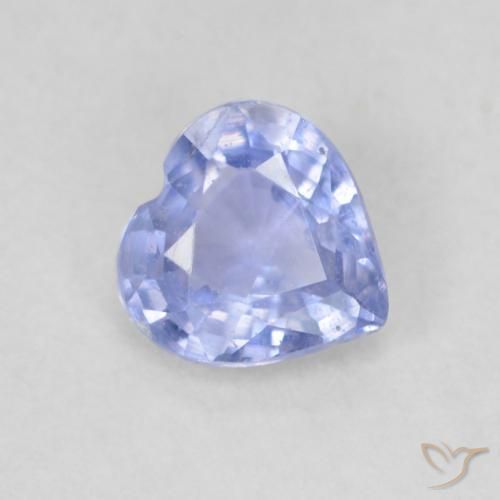 0.53ct Natural Azul púrpura claro Safira, Coração, VS