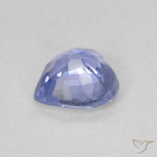 Safira Azul púrpura claro Natural 0.53ct, Coração, VS