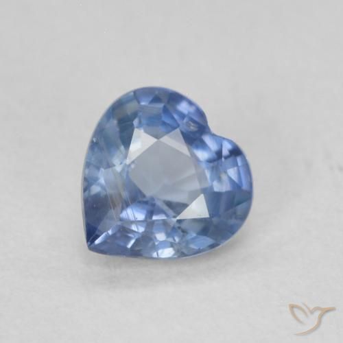 0.49ct Natural Azul Muito Claro Safira, Coração, VS