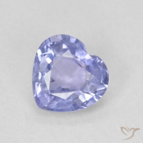 0.63ct Natural Azul claro Safira, Coração, VS