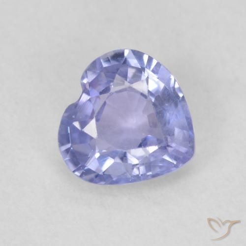Safira Azul claro Natural 0.63ct, Coração, VS