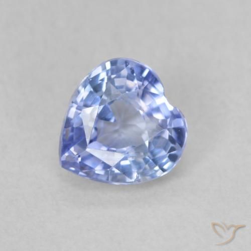0.59ct Natural Pastel Azul Safira, Coração, VVS-VS