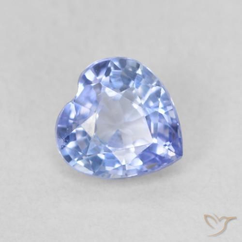 Safira Pastel Azul Natural 0.59ct, Coração, VVS-VS