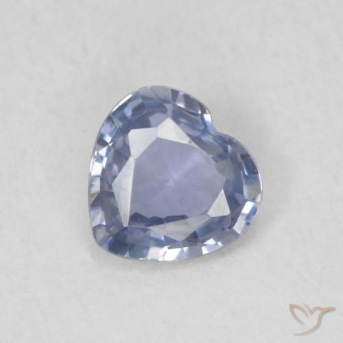 0.42ct Natural Azul púrpura claro Safira, Coração, VVS-VS