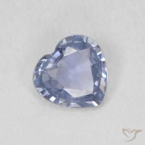 Safira Azul púrpura claro Natural 0.42ct, Coração, VVS-VS