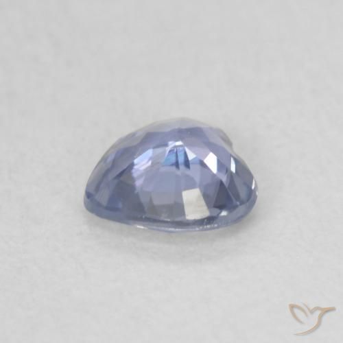 Safira Azul púrpura claro Natural 0.42ct, Coração, VVS-VS