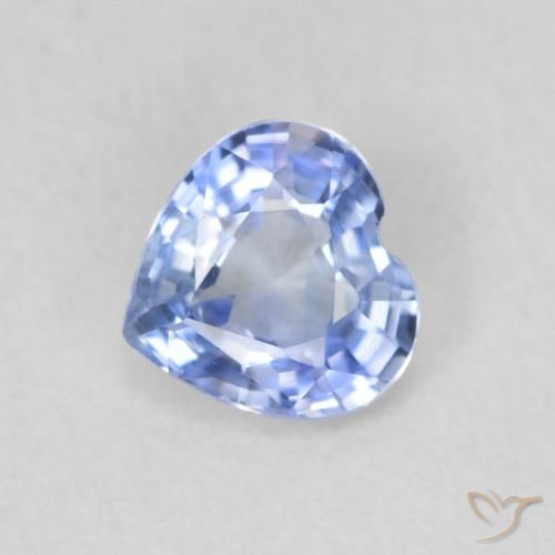 0.53ct Natural Azul claro Safira, Coração, VVS-VS