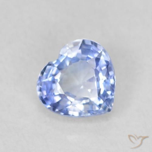 Safira Azul claro Natural 0.53ct, Coração, VVS-VS