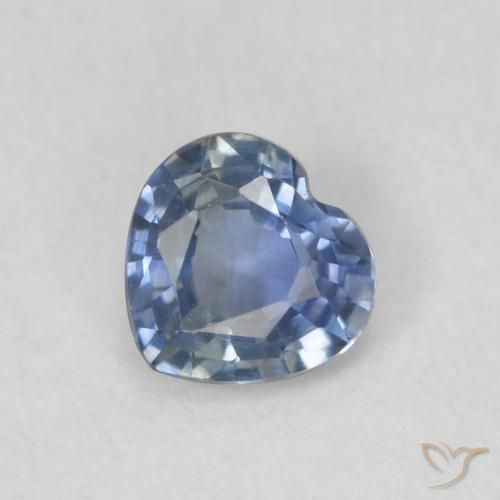 0.44ct Natural Azul Safira, Coração, VVS-VS