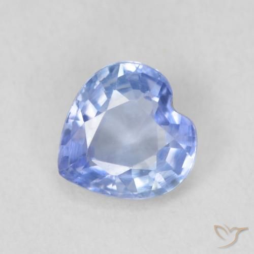 0.58ct Natural Pastel Azul Safira, Coração, VVS-VS