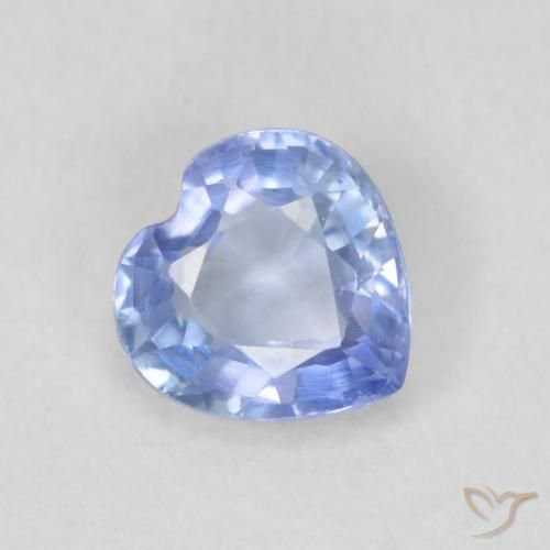 Safira Pastel Azul Natural 0.58ct, Coração, VVS-VS
