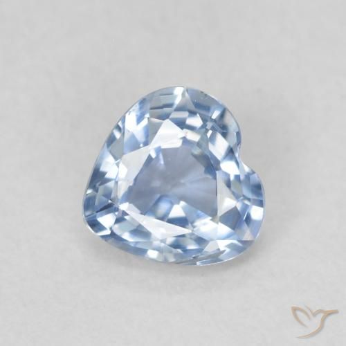 0.52ct Natural Azul claro Safira, Coração, VVS-VS