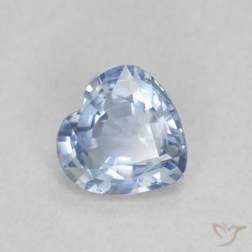 Safira Azul claro Natural 0.52ct, Coração, VVS-VS