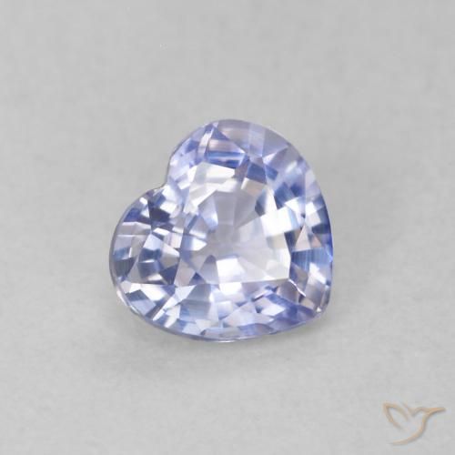Safira Azul claro Natural 0.46ct, Coração, VVS-VS