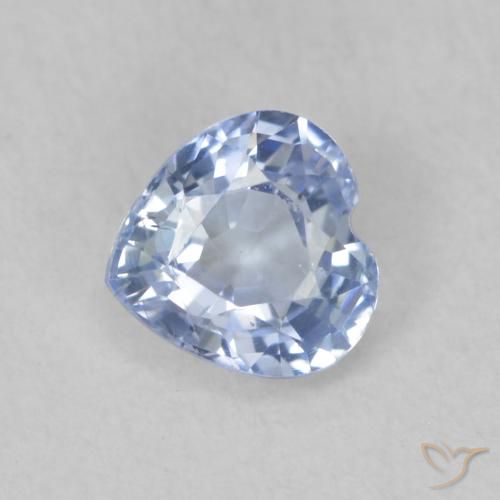 0.57ct Natural Azul bebê claro Safira, Coração, VVS-VS