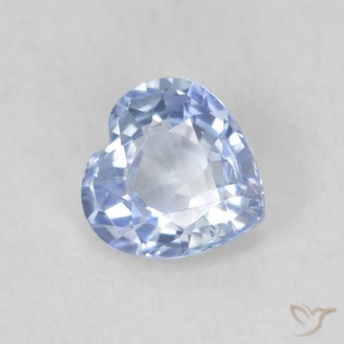 Safira Azul bebê claro Natural 0.57ct, Coração, VVS-VS