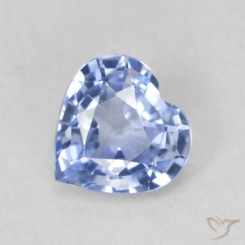 0.67ct Natural Azul claro Safira, Coração, VVS-VS