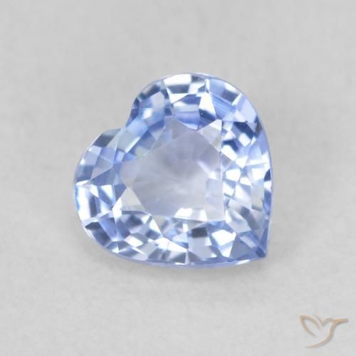 Safira Azul claro Natural 0.67ct, Coração, VVS-VS