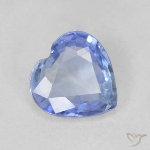 0.62ct Natural Azul claro Safira, Coração, VVS-VS