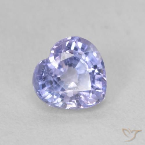 Safira Azul claro Natural 0.63ct, Coração, VVS-VS